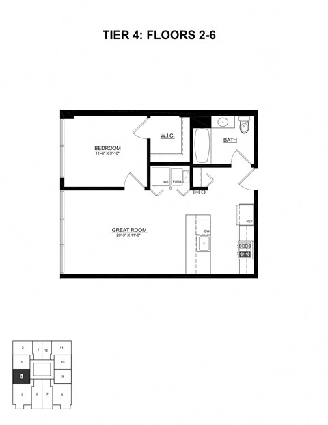 a floor plan of a bedroom apartment